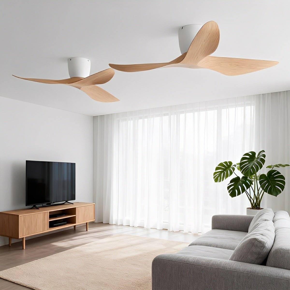 Breza DC Ceiling Fan | 6-Speed Reversible-Home & Garden > Lighting > Ceiling Fans-Laren Fete-White-38"-Wall Switch-Laren Fete