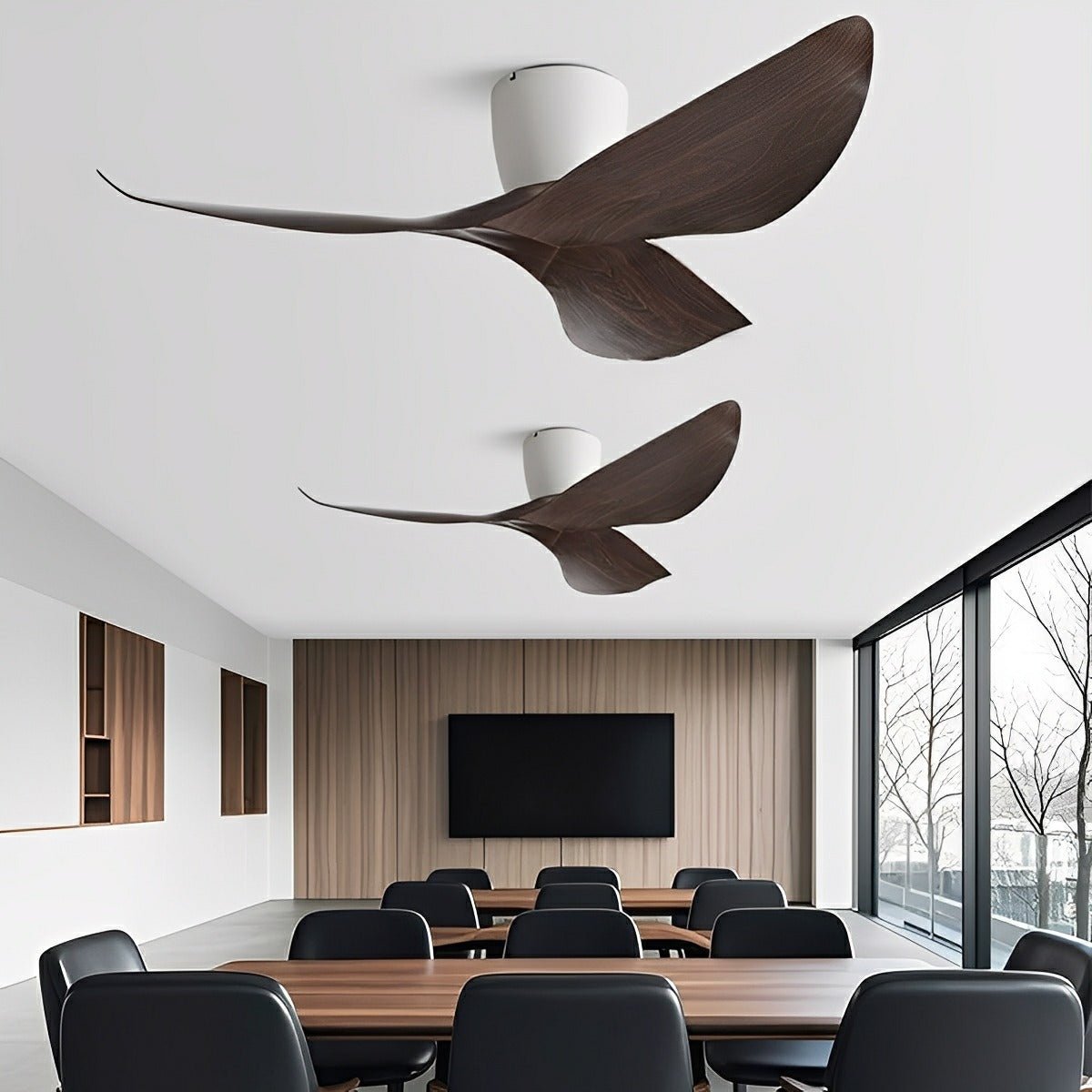Breza DC Ceiling Fan | 6-Speed Reversible-Home & Garden > Lighting > Ceiling Fans-Laren Fete-White Walnut-38"-Wall Switch-Laren Fete