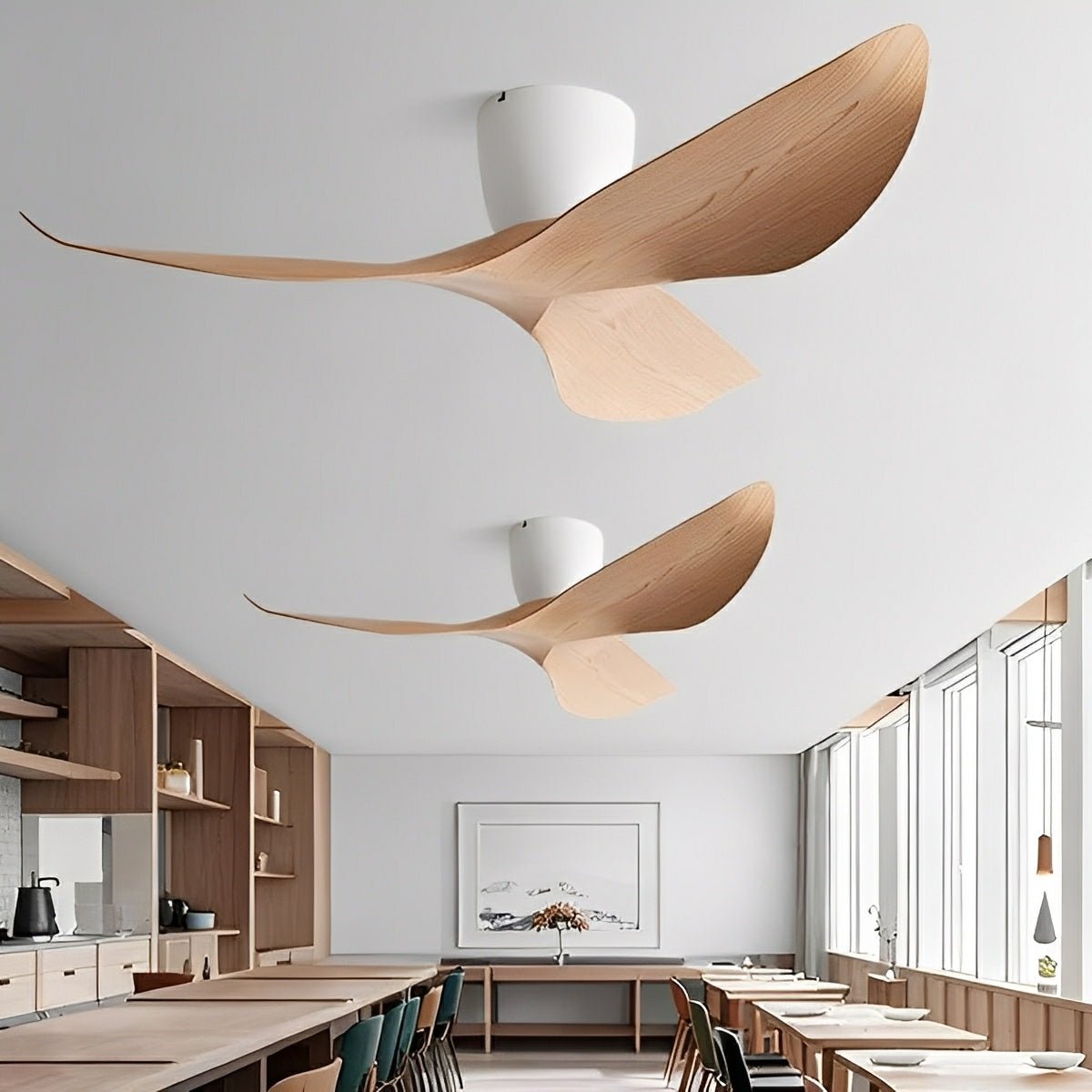 Breza DC Ceiling Fan | 6-Speed Reversible-Home & Garden > Lighting > Ceiling Fans-Laren Fete-White Wood-38"-Wall Switch-Laren Fete