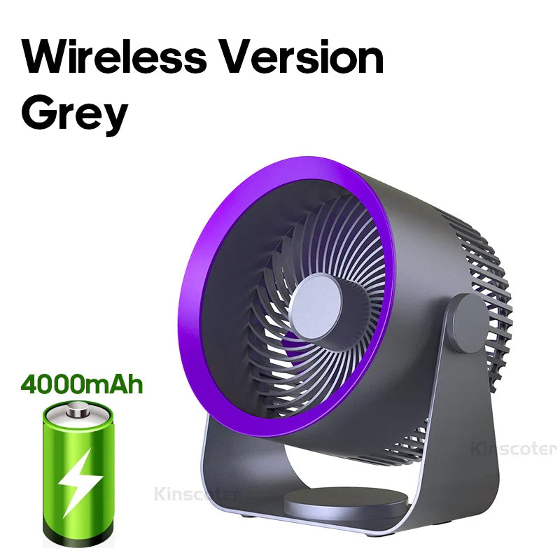 Brisk Compact Portable USB Fan – Rechargeable-Home & Garden > Heating, Cooling & Air > Fans > Personal Fans-Laren Fete-4000mAh Gray-Laren Fete
