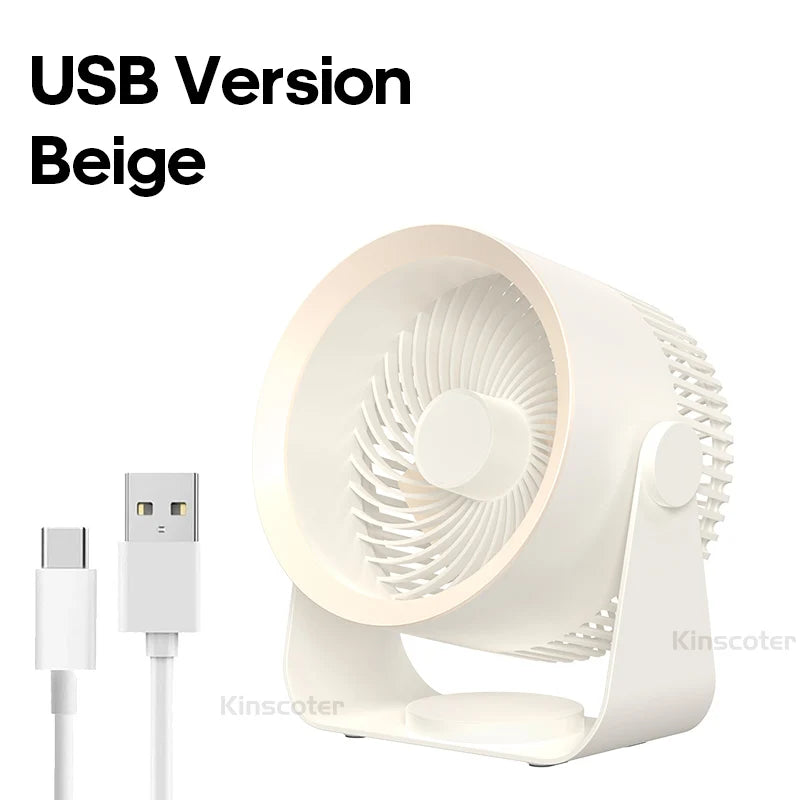 Brisk Compact Portable USB Fan – Rechargeable-Home & Garden > Heating, Cooling & Air > Fans > Personal Fans-Laren Fete-4000mAh Gray-Laren Fete