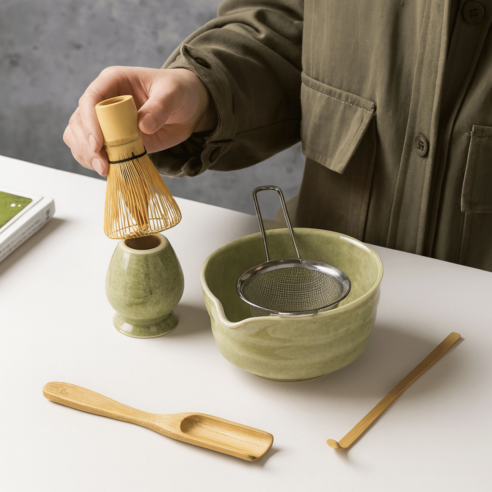 Chado Matcha Set – 6-Piece Ceramic & Bamboo-Home & Garden > Kitchen & Dining > Serveware > Tea Sets & Teapots-Laren Fete-Green Set-Laren Fete