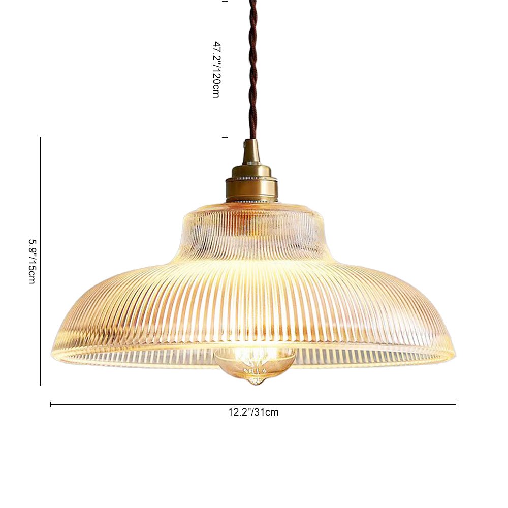 Chapeau Wide Ribbed Glass Pendant-Home & Garden > Lighting > Pendant Lights-Laren Fete-Small-Clear-Laren Fete