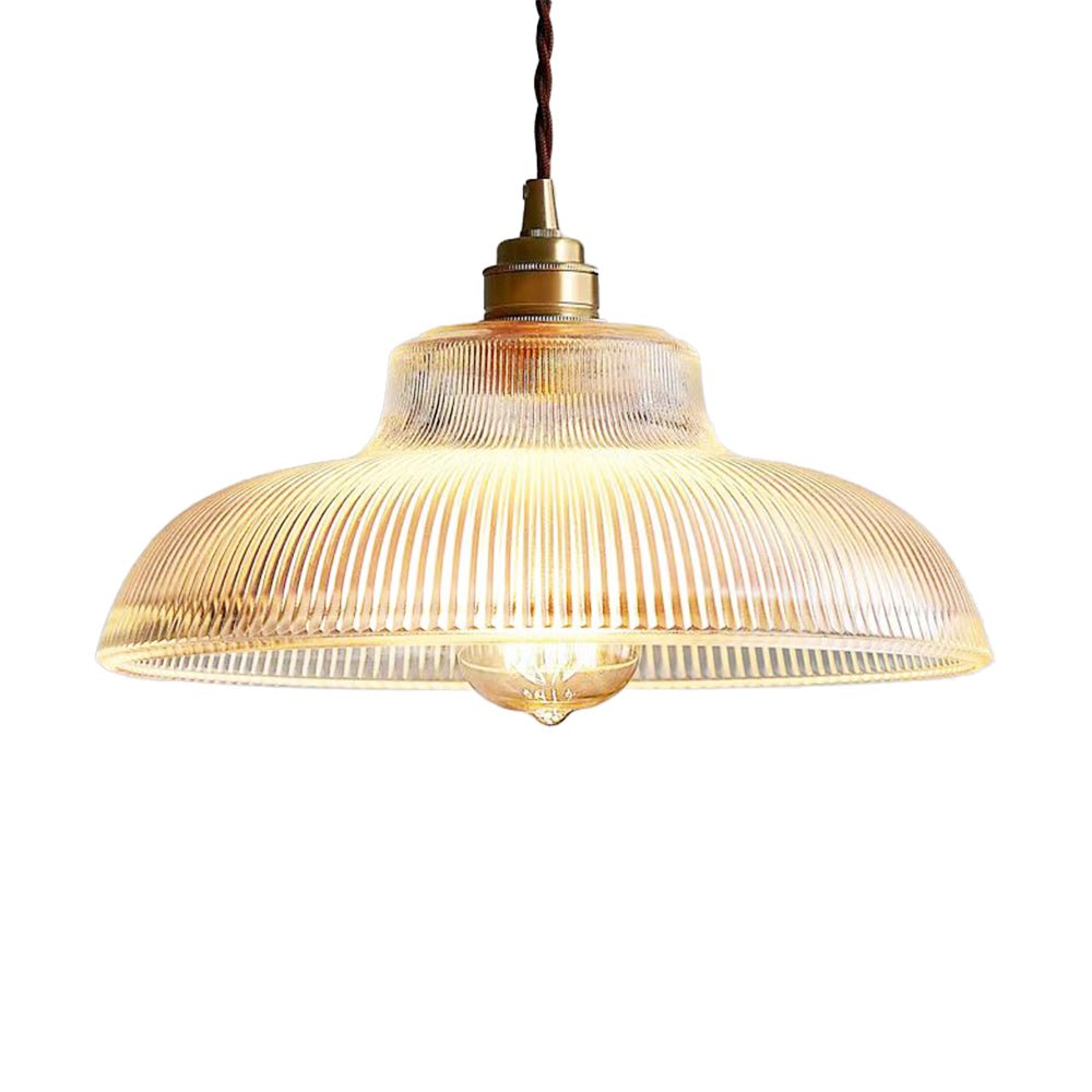Chapeau Wide Ribbed Glass Pendant-Home & Garden > Lighting > Pendant Lights-Laren Fete-Small-Clear-Laren Fete