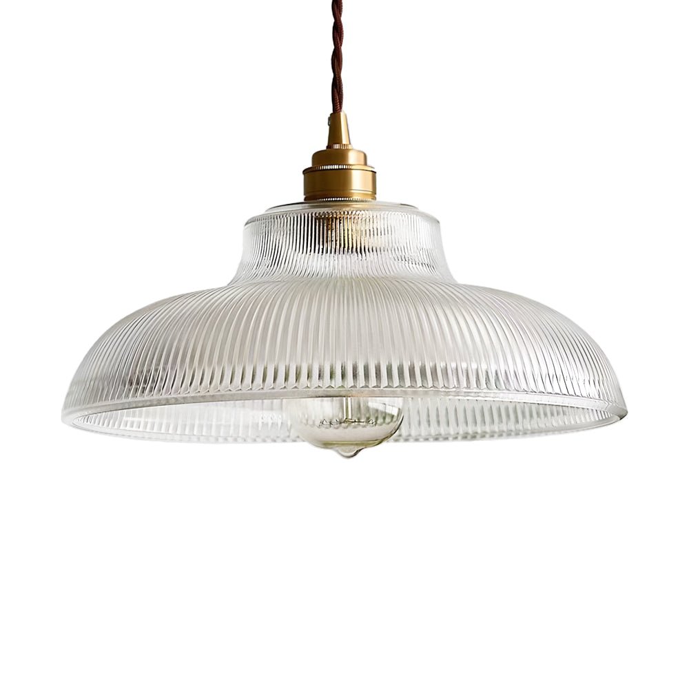 Chapeau Wide Ribbed Glass Pendant-Home & Garden > Lighting > Pendant Lights-Laren Fete-Small-Clear-Laren Fete