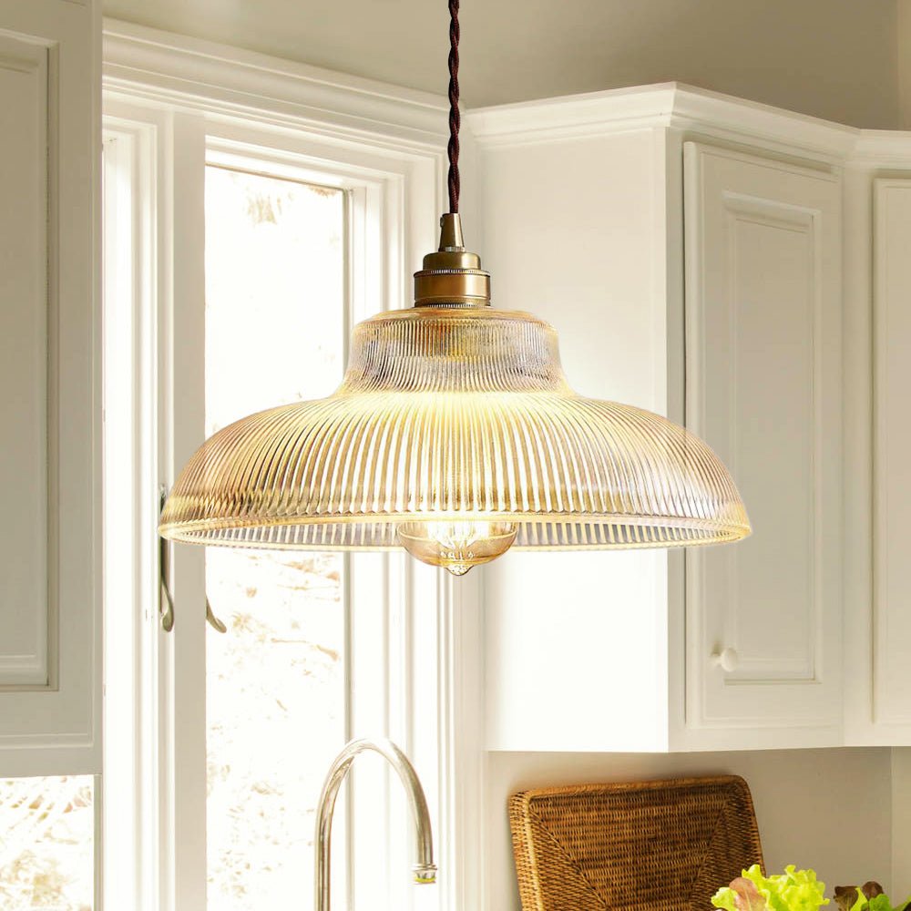 Chapeau Wide Ribbed Glass Pendant-Home & Garden > Lighting > Pendant Lights-Laren Fete-Small-Clear-Laren Fete