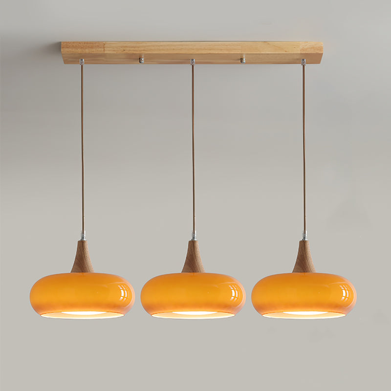 Chara Pendant Light | Amber Glass Shade, Modern Metal Accent for Kitchen Island Lighting 11