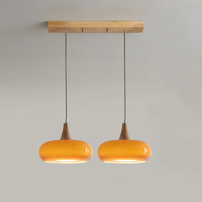Chara Pendant Light | Amber Glass Shade, Modern Metal Accent for Kitchen Island Lighting 13