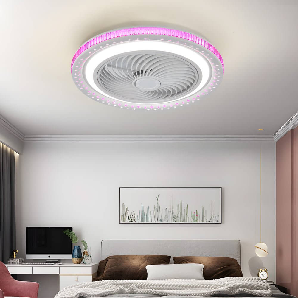 Cirrus Enclosed Bladeless Ceiling Fan with LED-Home & Garden > Lighting > Ceiling Fans-Laren Fete-PURPLE-Laren Fete