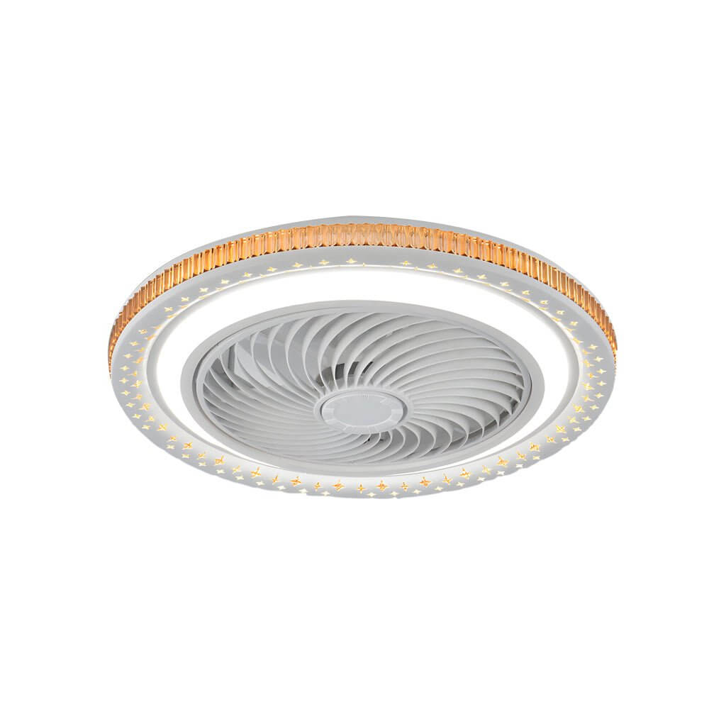 Cirrus Enclosed Bladeless Ceiling Fan with LED-Home & Garden > Lighting > Ceiling Fans-Laren Fete-WHITE-Laren Fete