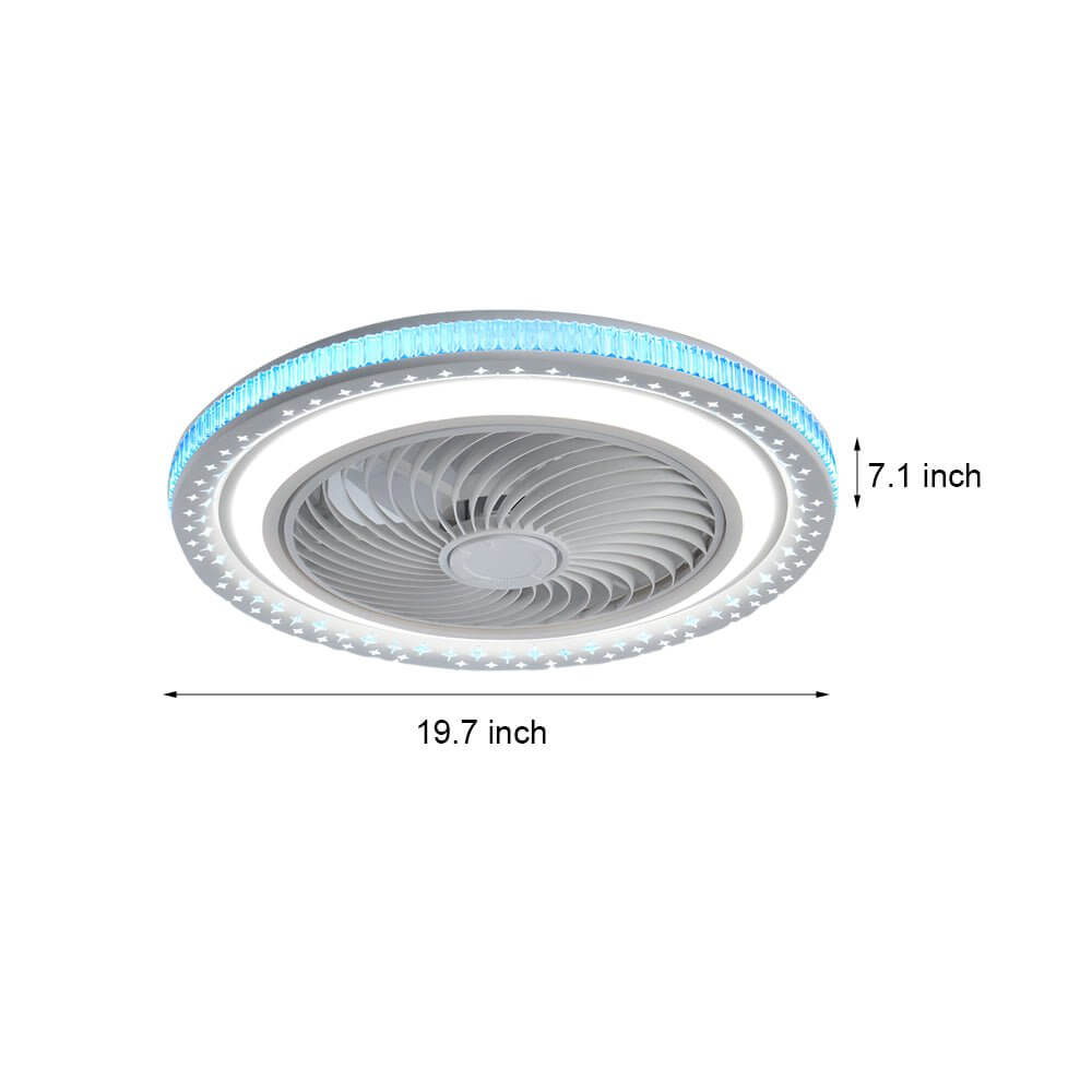 Cirrus Enclosed Bladeless Ceiling Fan with LED-Home & Garden > Lighting > Ceiling Fans-Laren Fete-WHITE-Laren Fete
