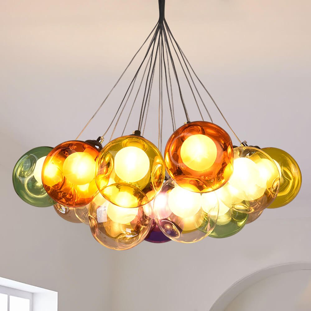 Clara Glass Pendant Light | Multi-Color Shades, Adjustable Height 0