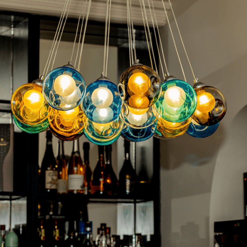 Clara Glass Pendant Light | Multi-Color Shades, Adjustable Height 2