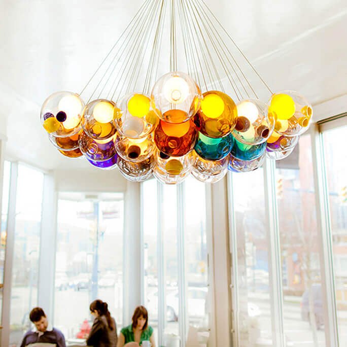 Clara Glass Pendant Light | Multi-Color Shades, Adjustable Height 7