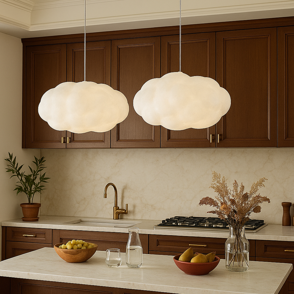 Cloudy Pendant Light | Adjustable Height, Modern Design for Kitchen Pendant Lighting-Lighting-Laren Fete-50cm x 25cm / 19.69" × 9.84"-Laren Fete