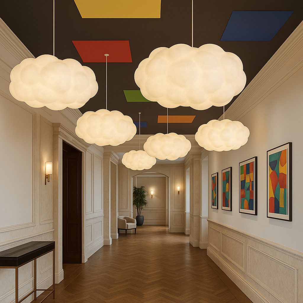 Cloudy Pendant Light | Adjustable Height, Modern Design for Kitchen Pendant Lighting-Lighting-Laren Fete-80cm x 35cm / 31.50" × 13.78"-Laren Fete