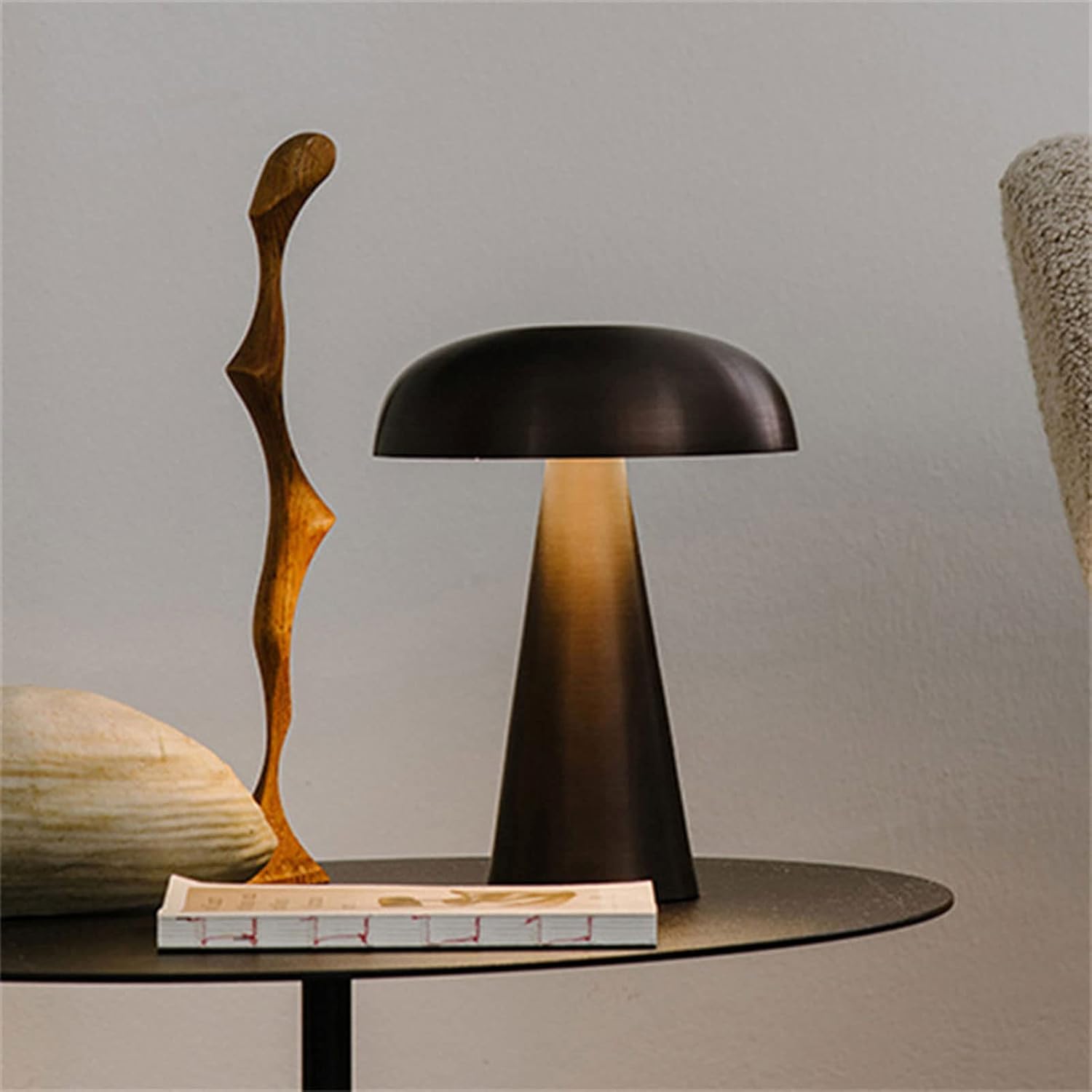 Copa Cordless Mushroom Table Lamp-Home & Garden > Lighting > Table Lamps-Laren Fete-Gold-Laren Fete