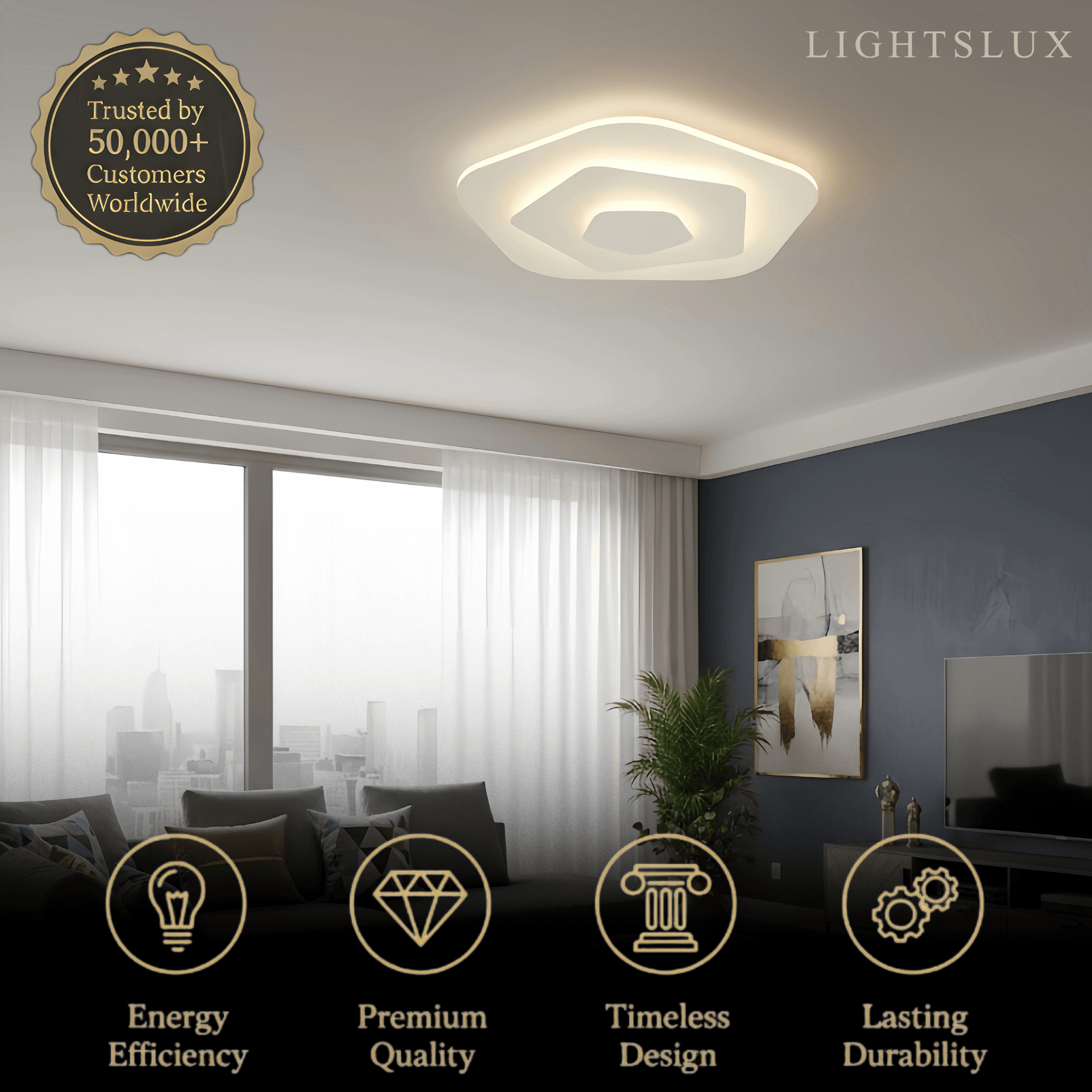 Crema Nordic Round Flush Mount Ceiling Light-Home & Garden > Lighting > Ceiling Lights-Laren Fete-A-Warm White (3000K)-Laren Fete