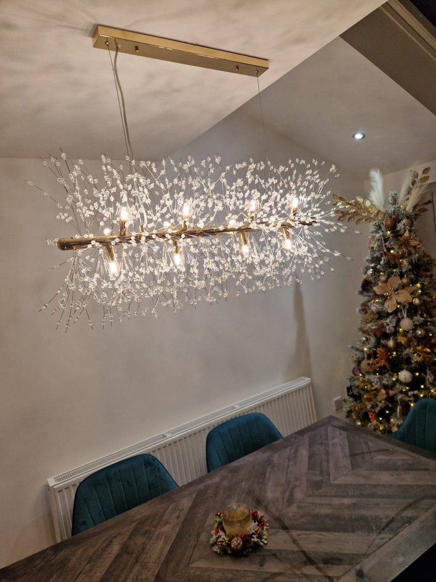 Crisella Chandelier Light | Modern Metal, Adjustable Cords, Crystal Accents 0