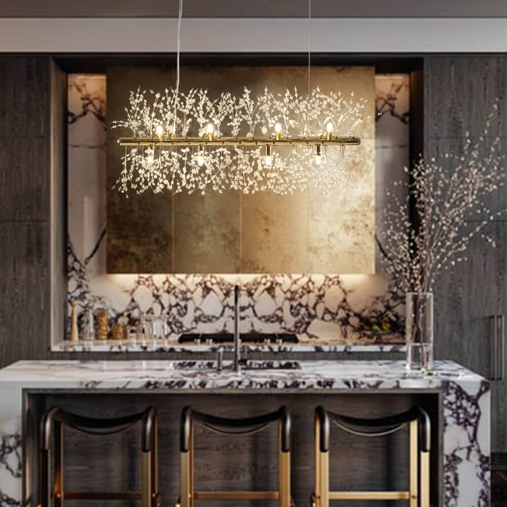 Crisella Chandelier Light | Modern Metal, Adjustable Cords, Crystal Accents 8