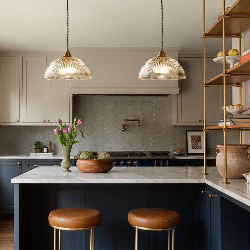 Dôme Ribbed Glass Pendant Light-Home & Garden > Lighting > Pendant Lights-Laren Fete-Large-Clear-Laren Fete