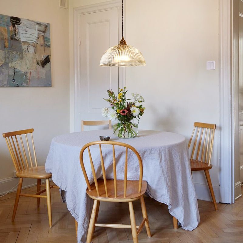 Dôme Ribbed Glass Pendant Light-Home & Garden > Lighting > Pendant Lights-Laren Fete-Medium-Clear-Laren Fete