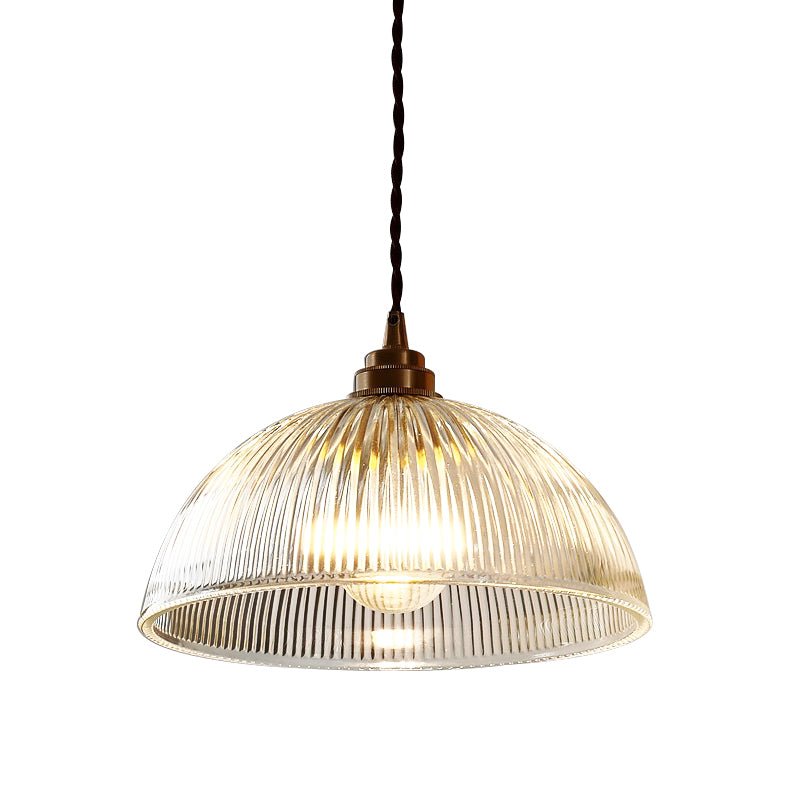 Dôme Ribbed Glass Pendant Light-Home & Garden > Lighting > Pendant Lights-Laren Fete-Small-Clear-Laren Fete