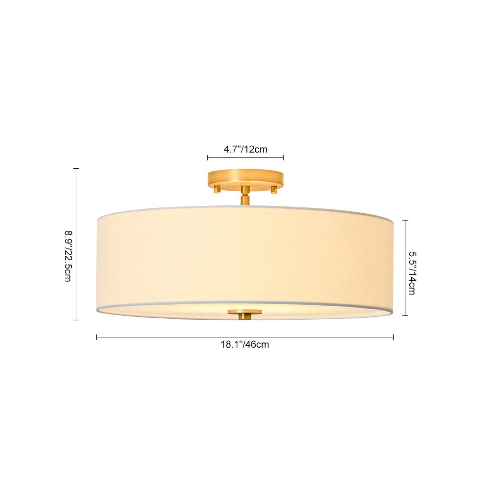 Eden Linen Drum Flush Mount-Home & Garden > Lighting > Ceiling Lights-Laren Fete-1-Tier-Laren Fete