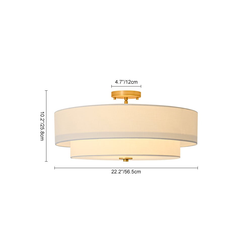 Eden Linen Drum Flush Mount-Home & Garden > Lighting > Ceiling Lights-Laren Fete-1-Tier-Laren Fete