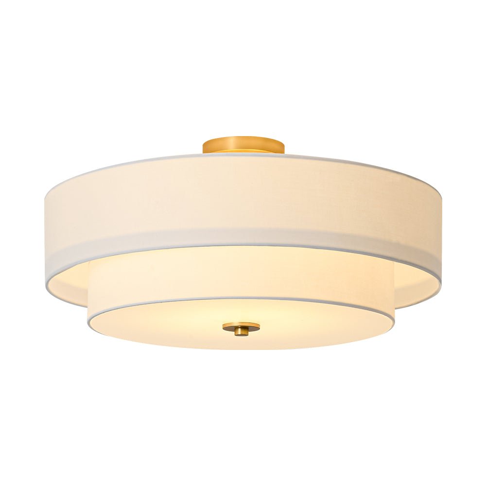 Eden Linen Drum Flush Mount-Home & Garden > Lighting > Ceiling Lights-Laren Fete-1-Tier-Laren Fete