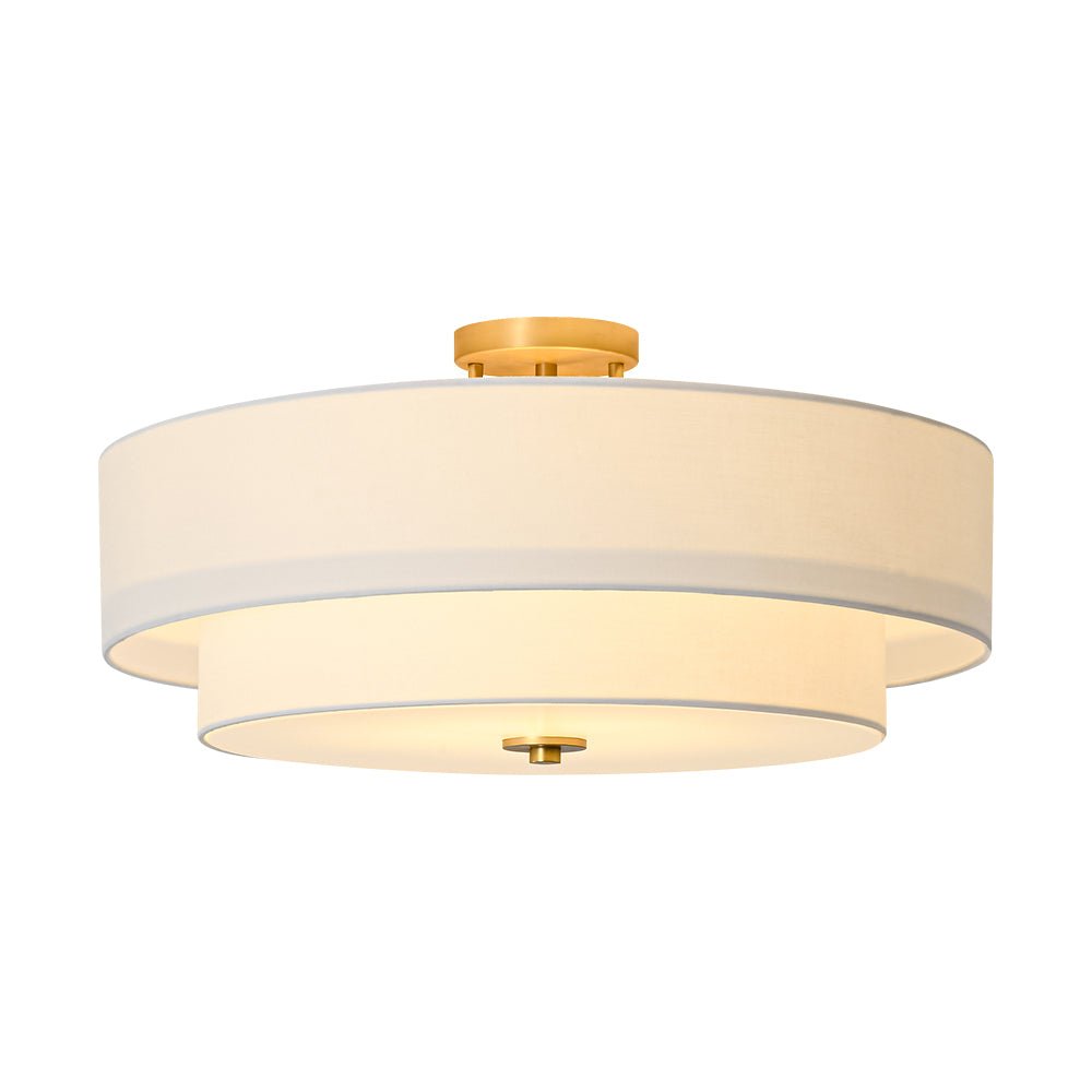 Eden Linen Drum Flush Mount-Home & Garden > Lighting > Ceiling Lights-Laren Fete-1-Tier-Laren Fete
