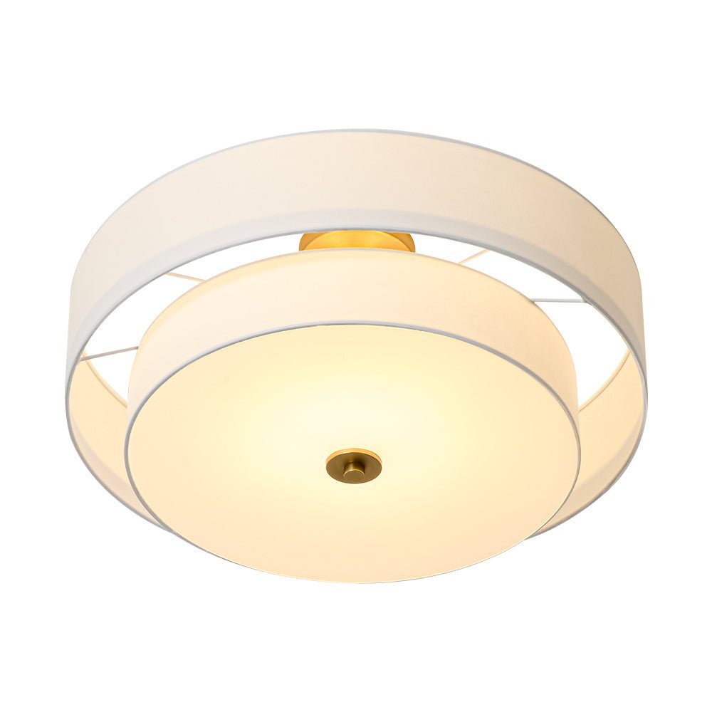 Eden Linen Drum Flush Mount-Home & Garden > Lighting > Ceiling Lights-Laren Fete-1-Tier-Laren Fete