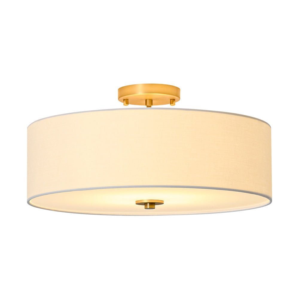 Eden Linen Drum Flush Mount-Home & Garden > Lighting > Ceiling Lights-Laren Fete-1-Tier-Laren Fete