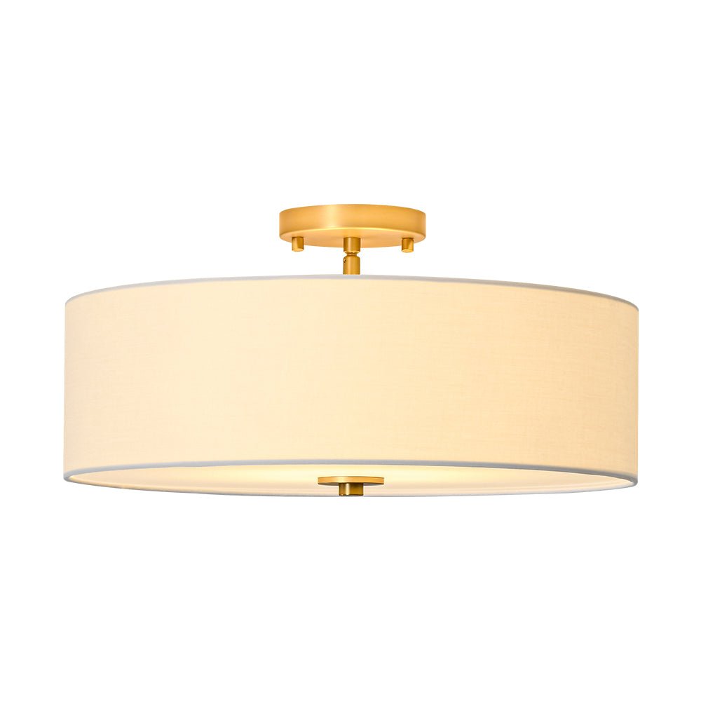 Eden Linen Drum Flush Mount-Home & Garden > Lighting > Ceiling Lights-Laren Fete-1-Tier-Laren Fete