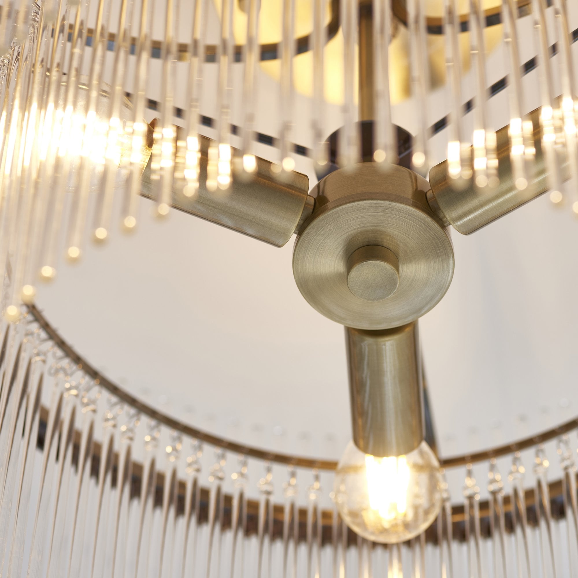 Elysian Flush Mount Ceiling Light | Antique Brass, Clear Glass, Dimmable 4