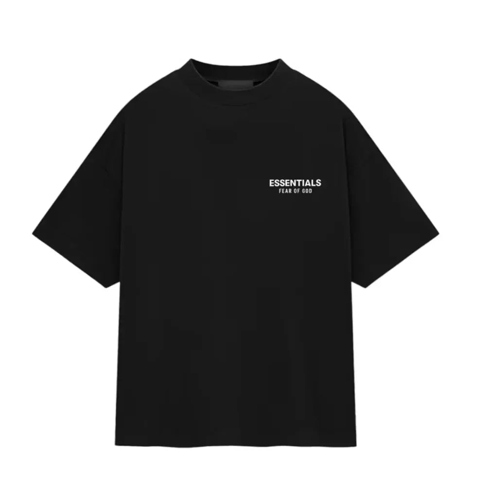 Fear of God Essentials Jersey Crewneck T-Shirt Black-Apparel & Accessories > Clothing > T-Shirts-Laren Fete-Laren Fete