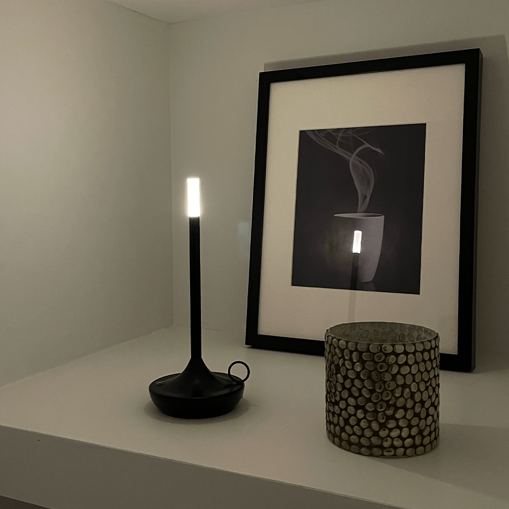 Flambeau Cordless Wick Table Lamp-Home & Garden > Lighting > Table Lamps-Laren Fete-Gold-Laren Fete