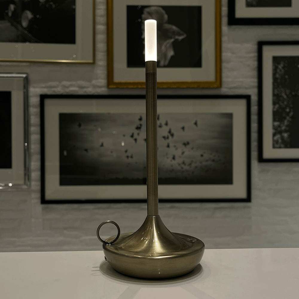 Flambeau Cordless Wick Table Lamp-Home & Garden > Lighting > Table Lamps-Laren Fete-Gold-Laren Fete