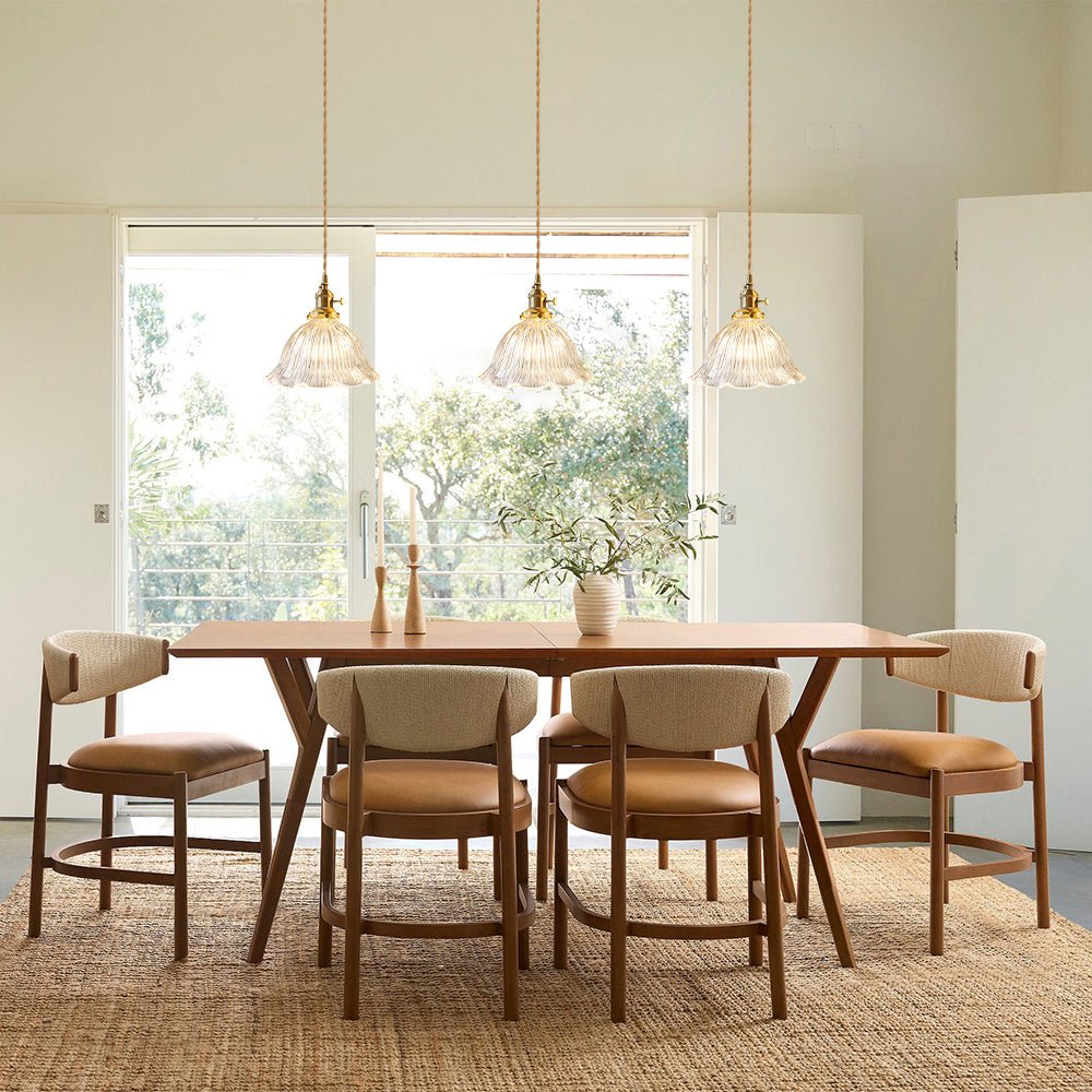 Flora Striped Glass Flower Pendant Light-Home & Garden > Lighting > Pendant Lights-Laren Fete-Green-A-Laren Fete