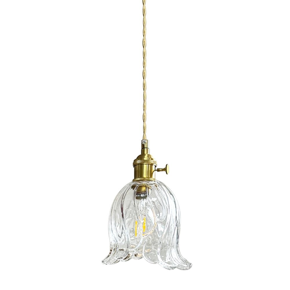 Flora Striped Glass Flower Pendant Light-Home & Garden > Lighting > Pendant Lights-Laren Fete-Green-A-Laren Fete
