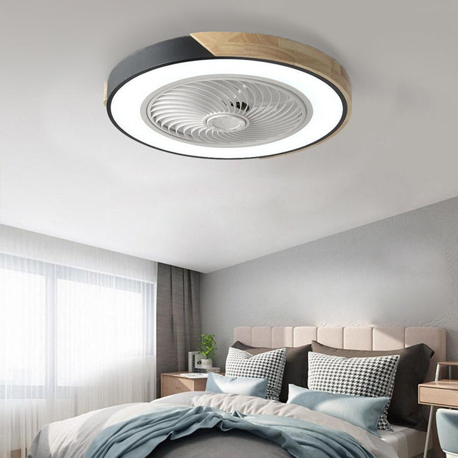 Forma Dimmable Bladeless Ceiling Fan – Round & Square-Home & Garden > Lighting > Ceiling Fans-Laren Fete-Black-Round-Forward and reverse-Laren Fete