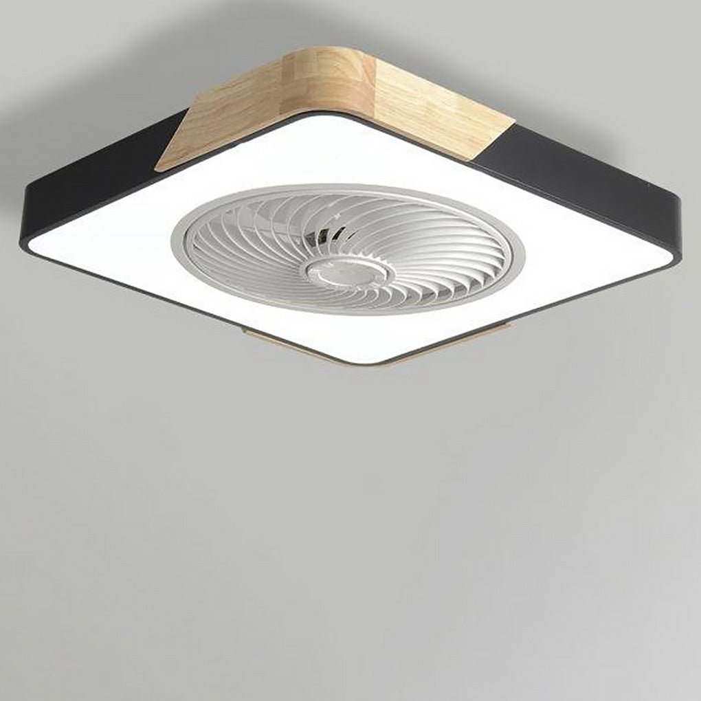 Forma Dimmable Bladeless Ceiling Fan – Round & Square-Home & Garden > Lighting > Ceiling Fans-Laren Fete-Black-Square-Forward-Laren Fete