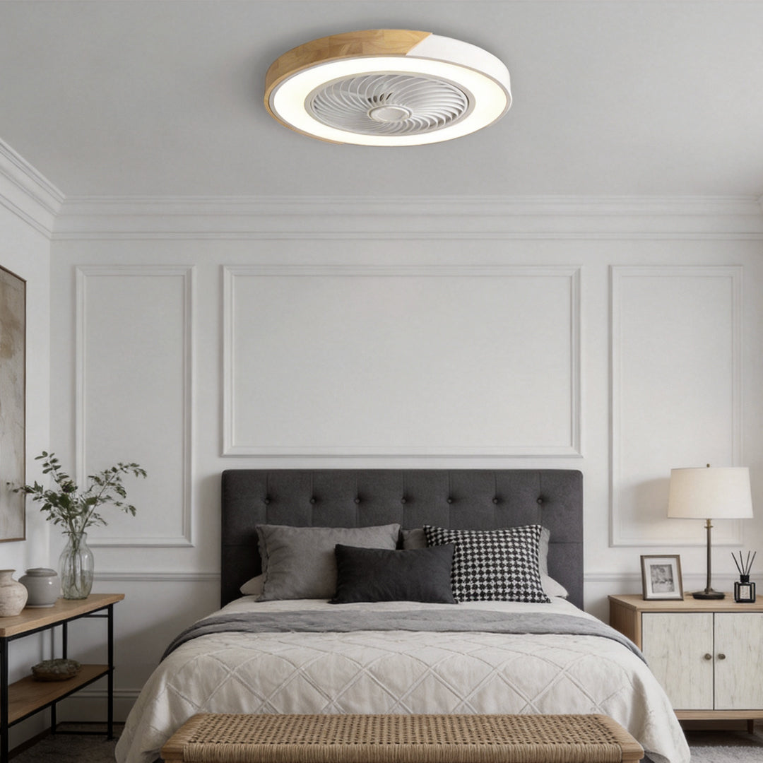 Forma Dimmable Bladeless Ceiling Fan – Round & Square-Home & Garden > Lighting > Ceiling Fans-Laren Fete-Gray-Round-Forward-Laren Fete