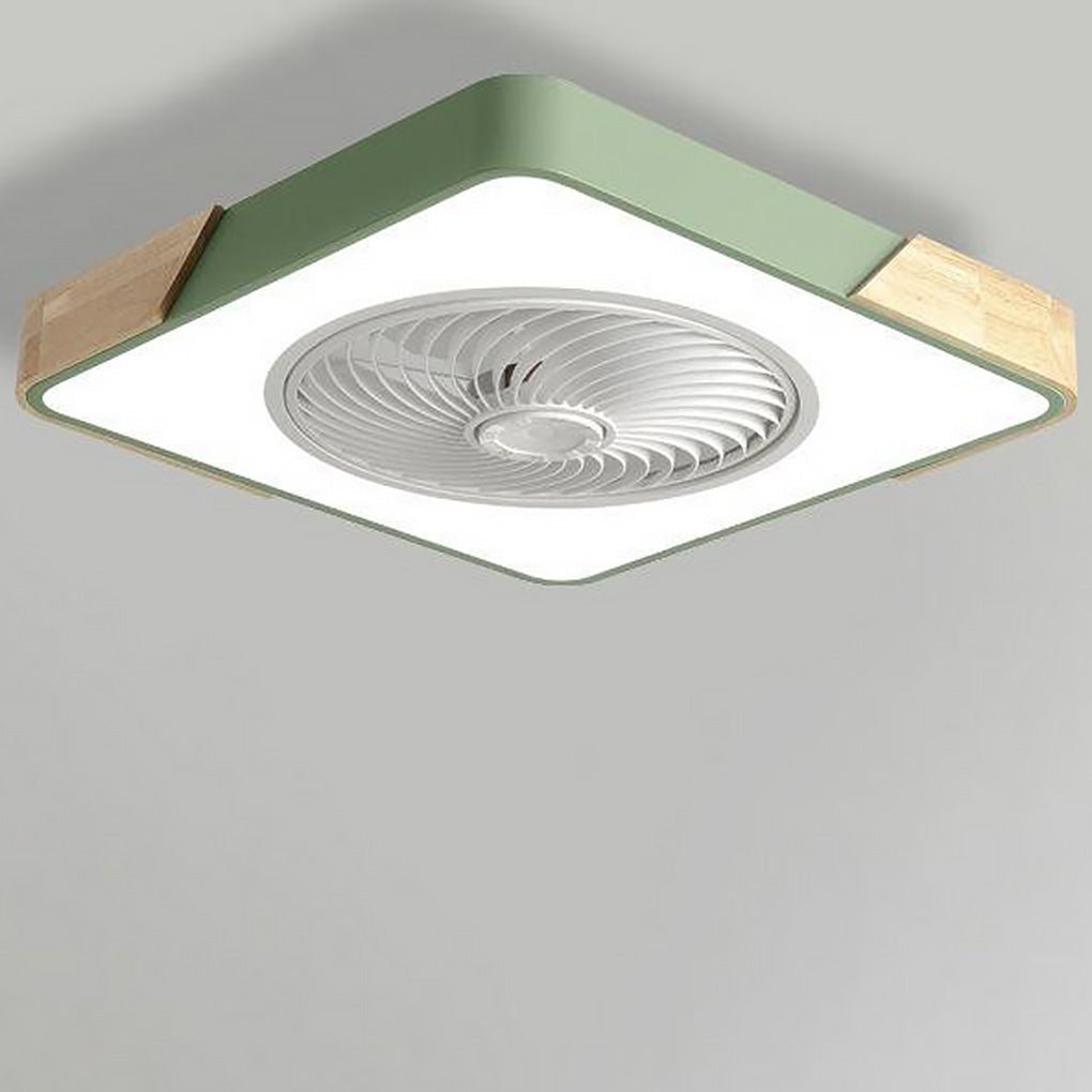 Forma Dimmable Bladeless Ceiling Fan – Round & Square-Home & Garden > Lighting > Ceiling Fans-Laren Fete-Green-Square-Forward-Laren Fete