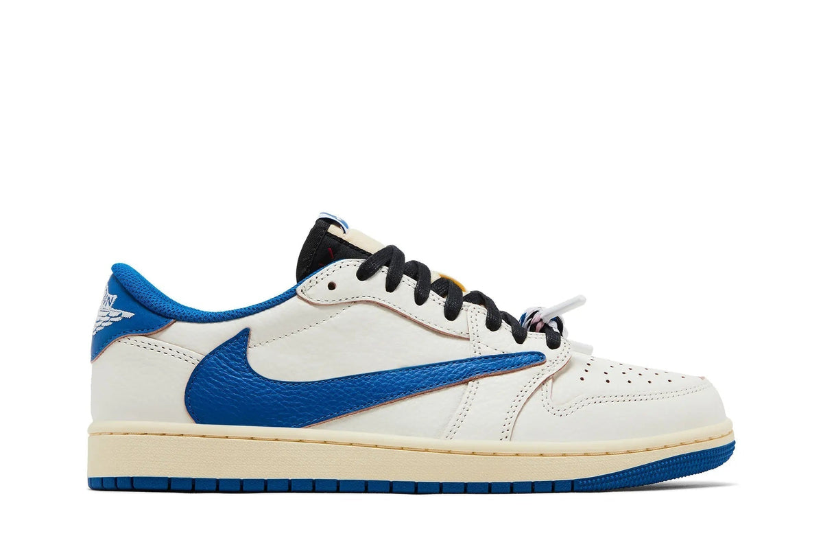 Fragment Design x Travis Scott x Jordan 1 Low OG SP 'Sail Military Blue'-Jordan 1-Laren Fete-Laren Fete