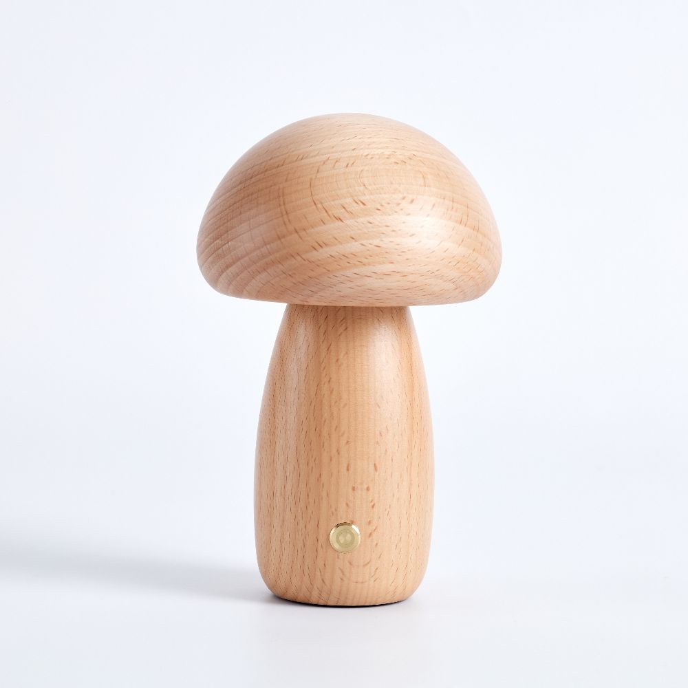Fungi Mushroom Cordless Table Lamp-Home & Garden > Lighting > Table Lamps-Laren Fete-Oak-Long & Thick-Laren Fete