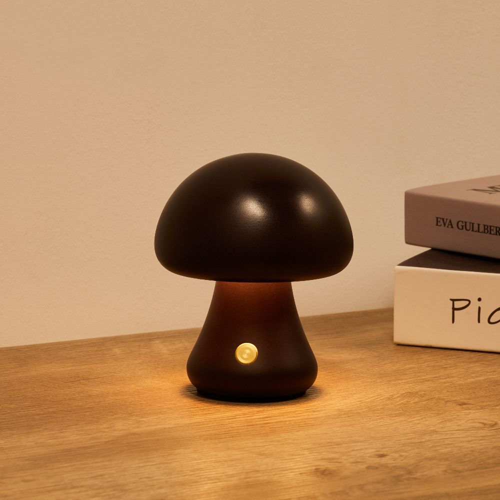 Fungi Mushroom Cordless Table Lamp-Home & Garden > Lighting > Table Lamps-Laren Fete-Walnut-Long & Thin-Laren Fete