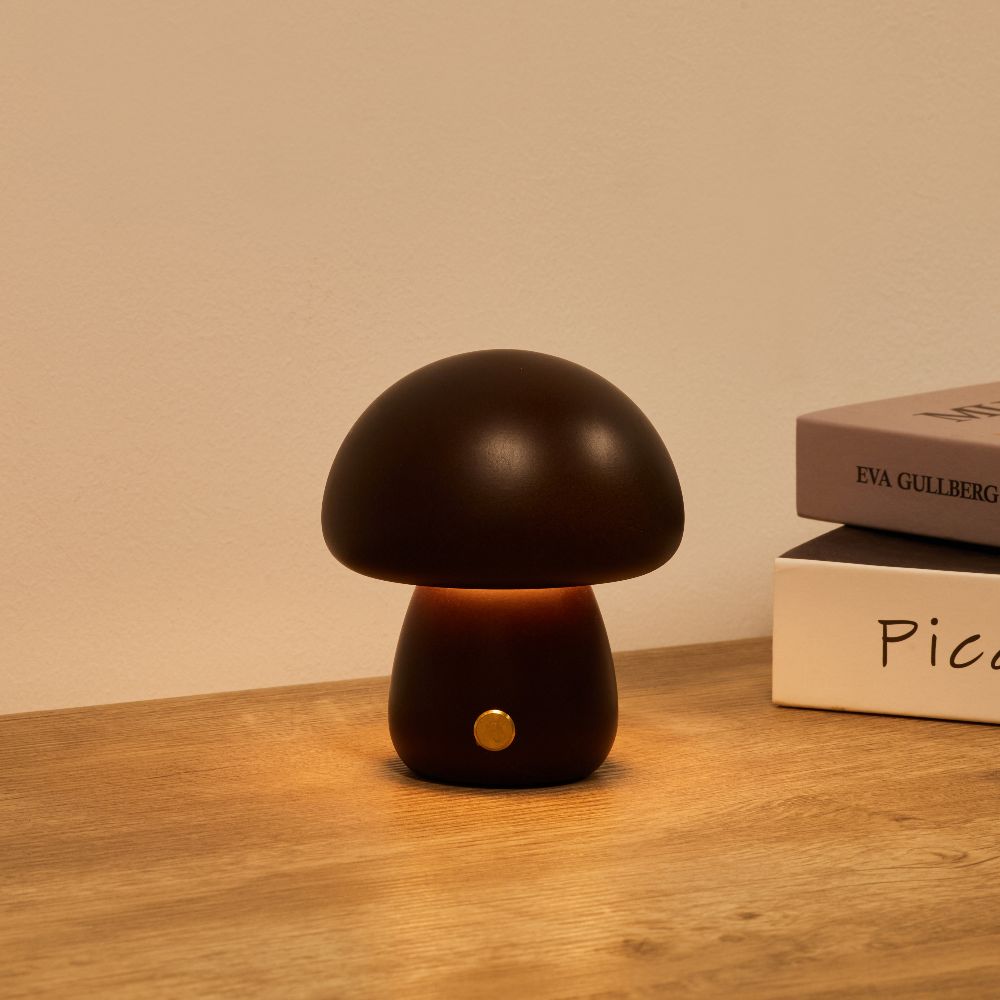 Fungi Mushroom Cordless Table Lamp-Home & Garden > Lighting > Table Lamps-Laren Fete-Walnut-Long & Thin-Laren Fete