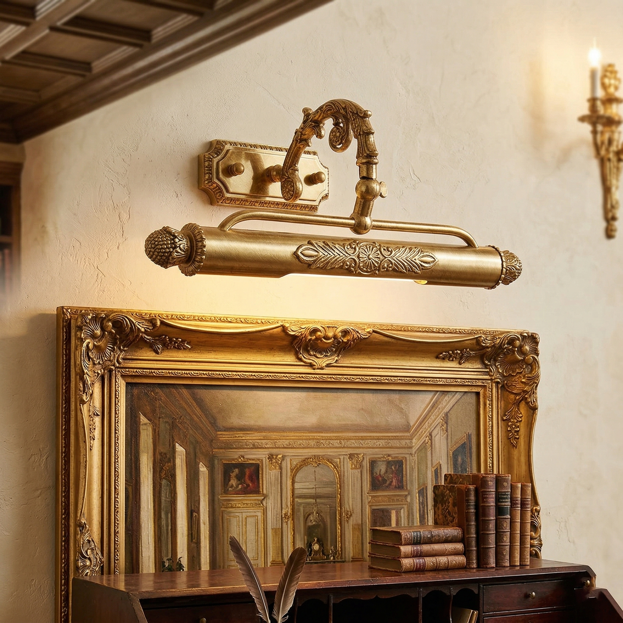Galerie Brass Picture Light-Home & Garden > Lighting > Picture Lights-Laren Fete-L 45cm x H 15.5cm / L 17.7″ x H 6.1″-Brass-Laren Fete