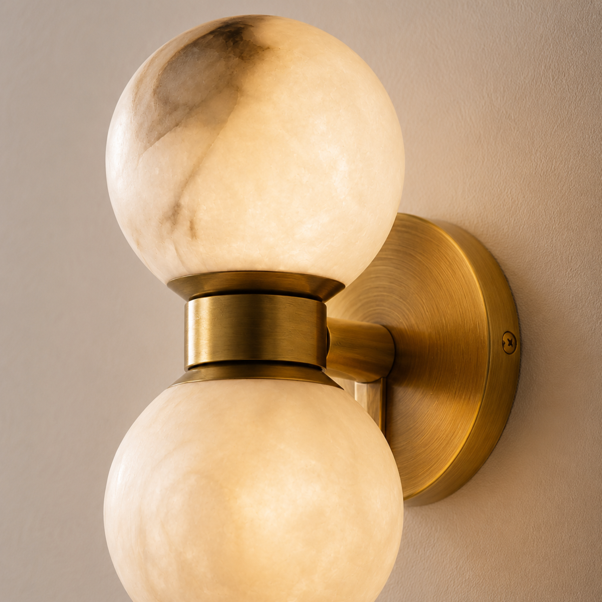 : Gemini Marble Dual Globe Wall Sconce-Home & Garden > Lighting > Wall Lights & Sconces-Laren Fete-Small-White Light-Laren Fete